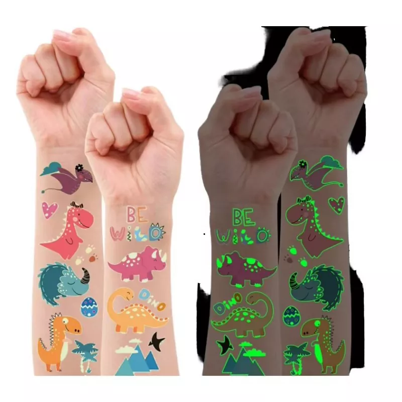 Adesivo de tatuagem que brilha no escuro