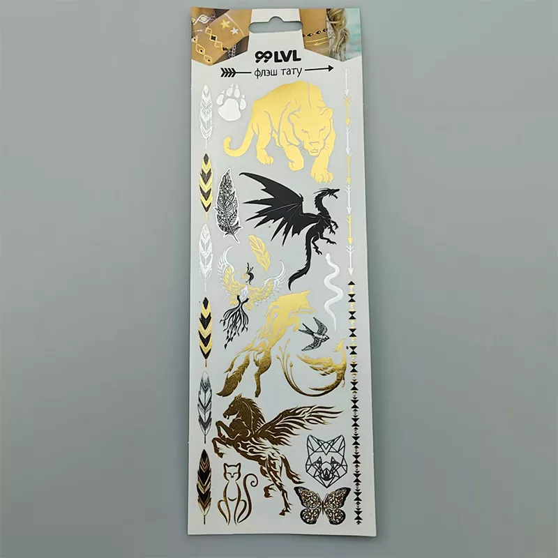 Gold Foil Tattoo Sticker